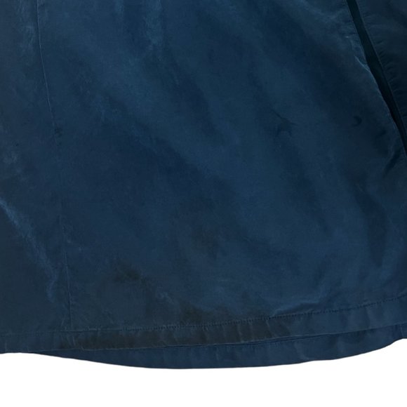 Vtg Jones New York Dark Teal Maxi Flare Trench Coat Wool & Satin Linings, Sz S/M - Picture 15 of 16